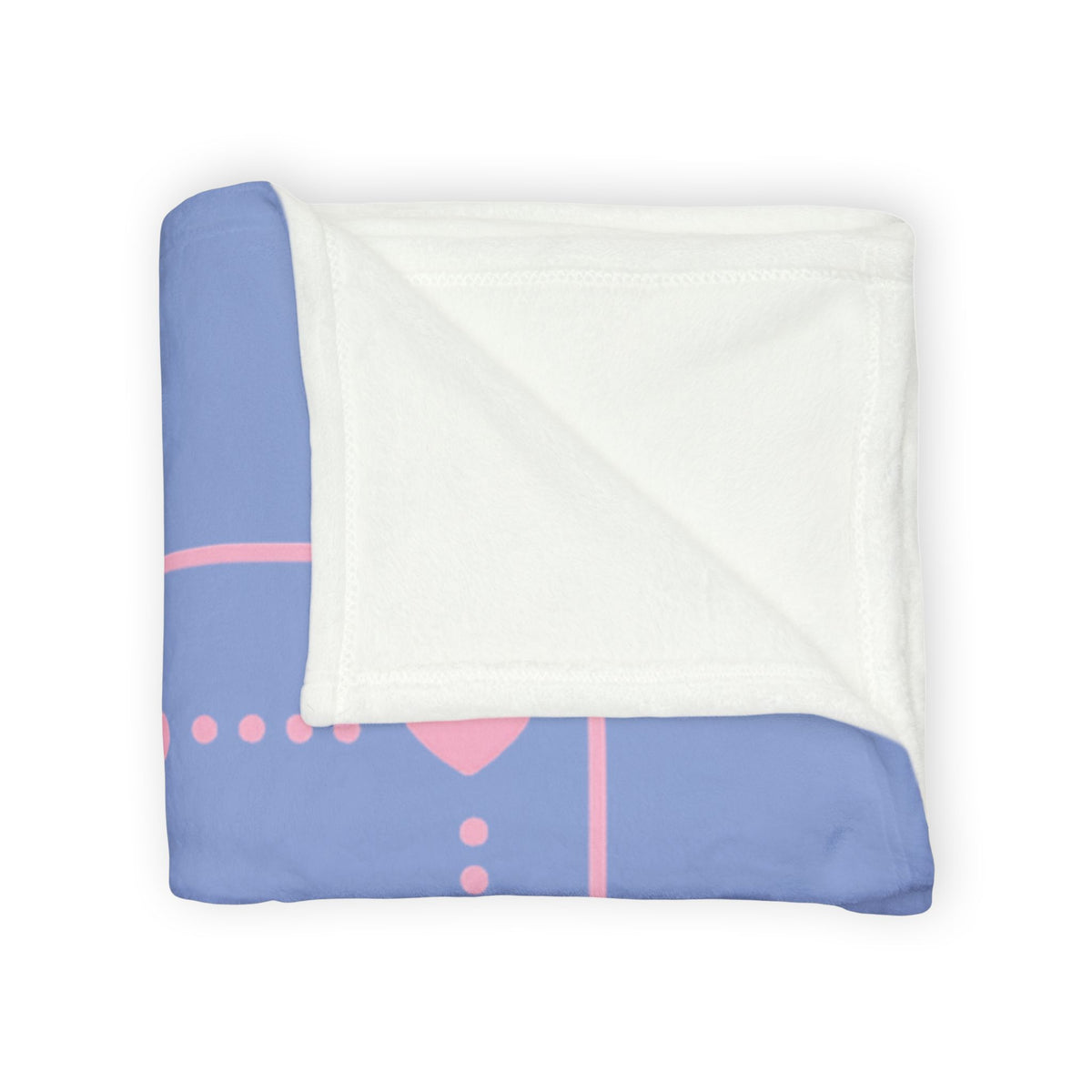 Personalised Fleece Pet Blanket, Soft Blue with Pink Paw & Heart (Pet Name)