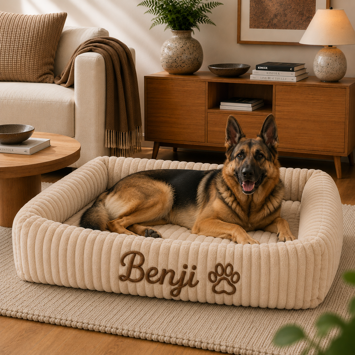 Personalised Embroidered Plush Pet Bed (Pet Name)