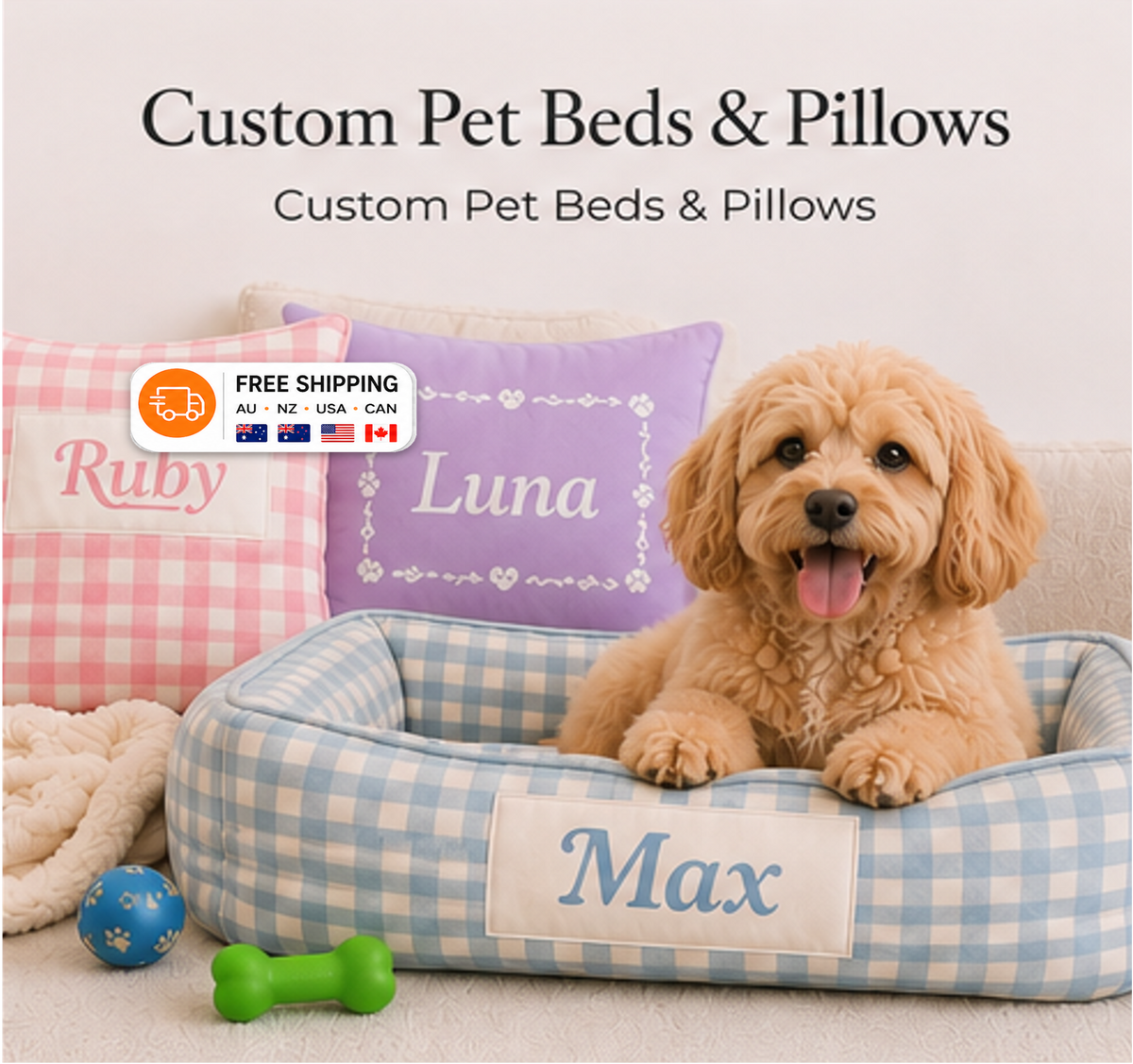 Personalised Pet Beds & Pillows