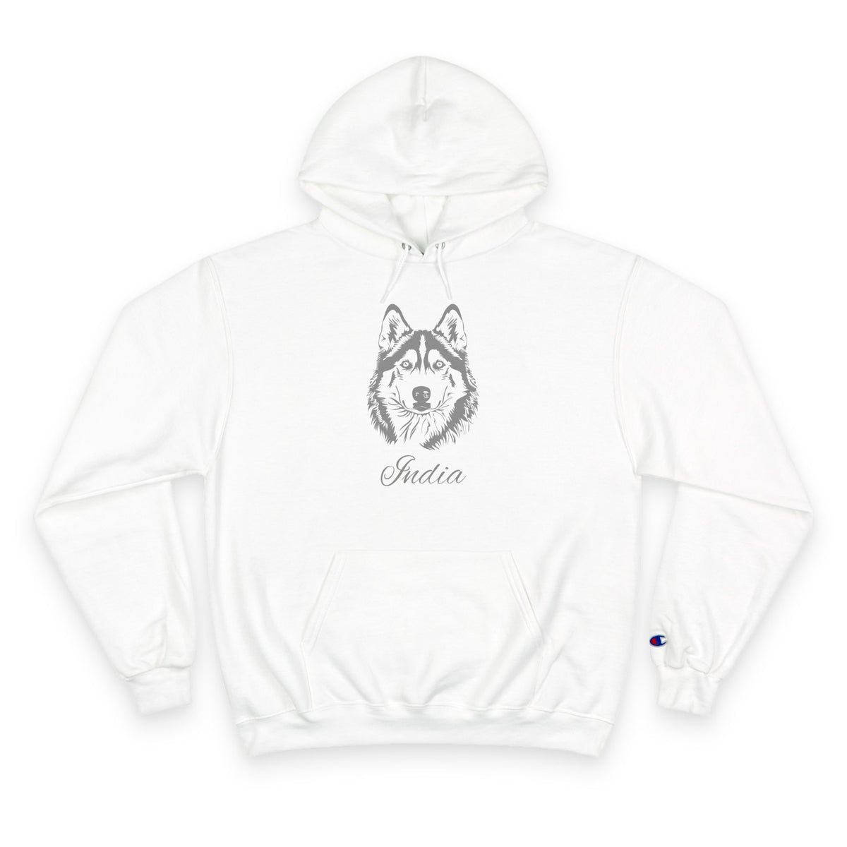 Malamute - Personalised Champion® Hoodie (Grey Malamute & Personalised Pet Name)