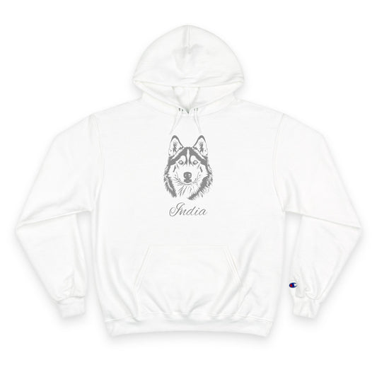 Malamute - Personalised Champion® Hoodie (Grey Malamute & Personalised Pet Name)