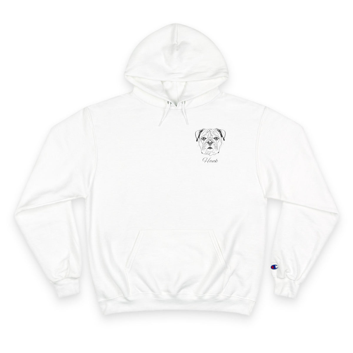 Bulldog - Personalised Champion® Hoodie (Small Black Bulldog & Personalised Pet Name)
