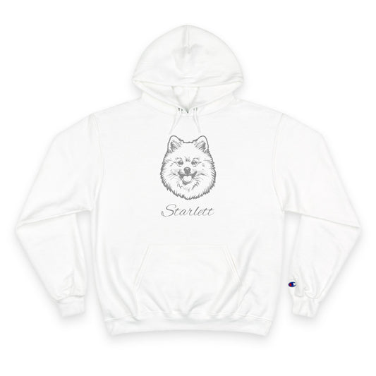 Pomeranian - Personalised Champion® Hoodie (Grey Pomeranian & Personalised Pet Name)