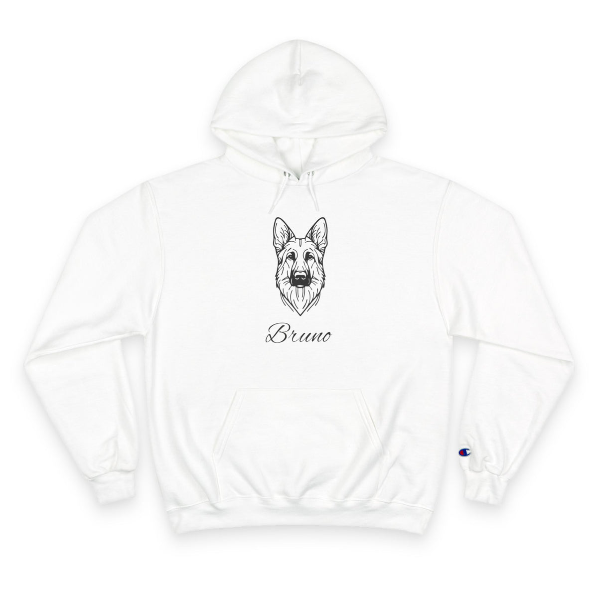 German Shepherd - Personalised Champion® Hoodie (Black German Shepherd & Personalised Pet Name)