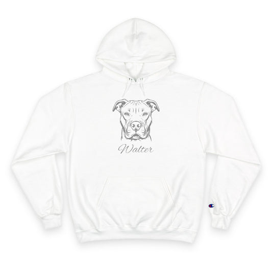 Staffy - Personalised Champion® Hoodie (Grey Staffordshire Bull Terrier & Personalised Pet Name)