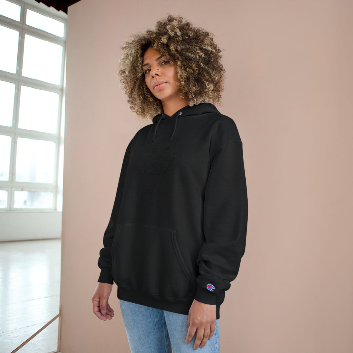 Cavoodle - Personalised Champion® Hoodie (Black Cavoodle & Personalised Pet Name)