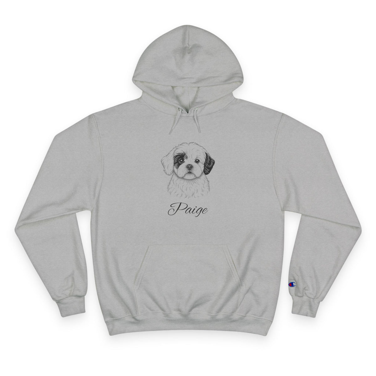 Maltese Shih Tzu - Personalised Champion® Hoodie (Black Maltese Shih Tzu & Personalised Pet Name)