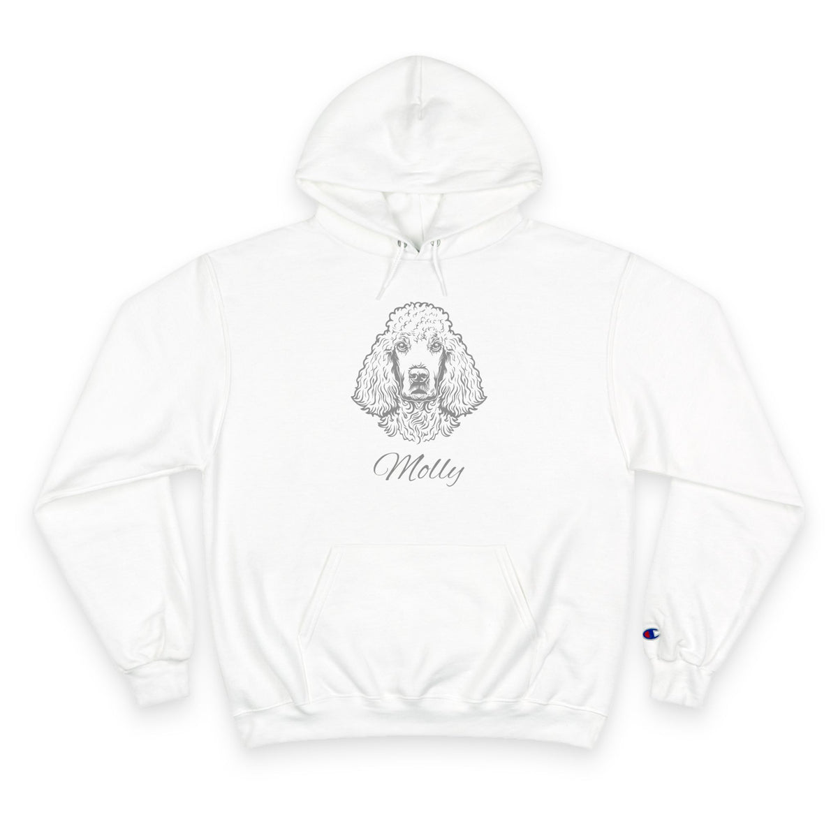 Poodle - Personalised Champion® Hoodie (Grey Poodle & Personalised Pet Name)