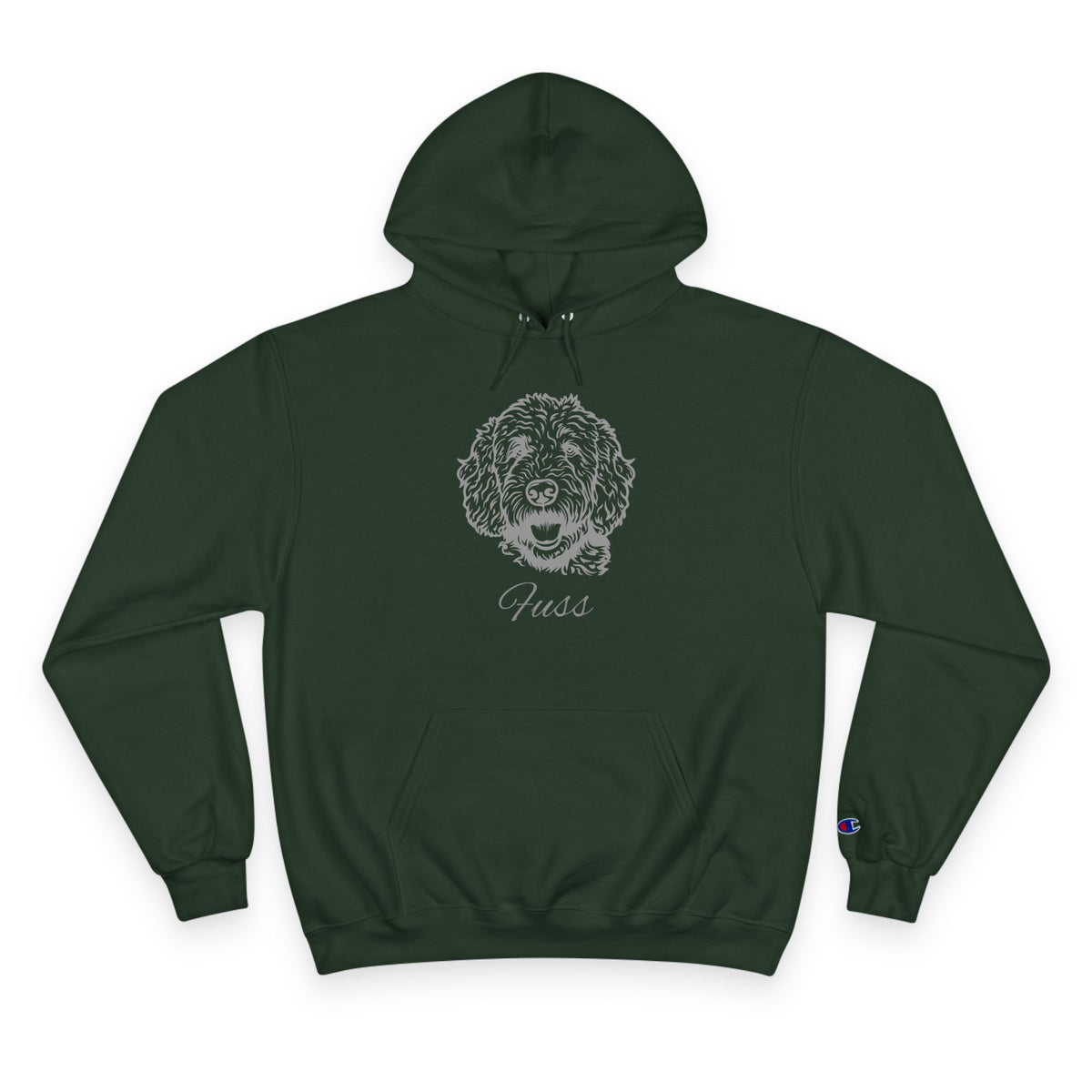Groodle - Personalised Champion® Hoodie (Grey Groodle & Personalised Pet Name)