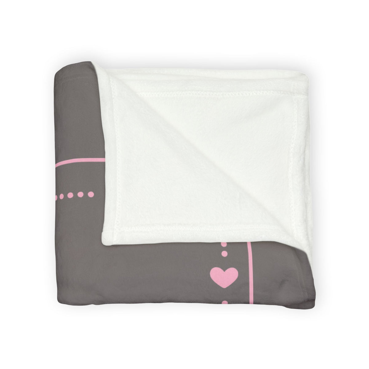 Personalised Fleece Pet Blanket, Soft Grey with Pink Paw & Heart (Pet Name)