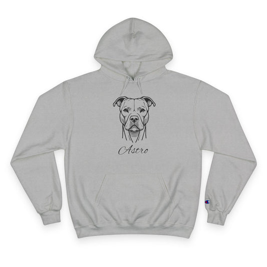 Pit Bull - Personalised Champion® Hoodie (Black Pit Bull & Personalised Pet Name)
