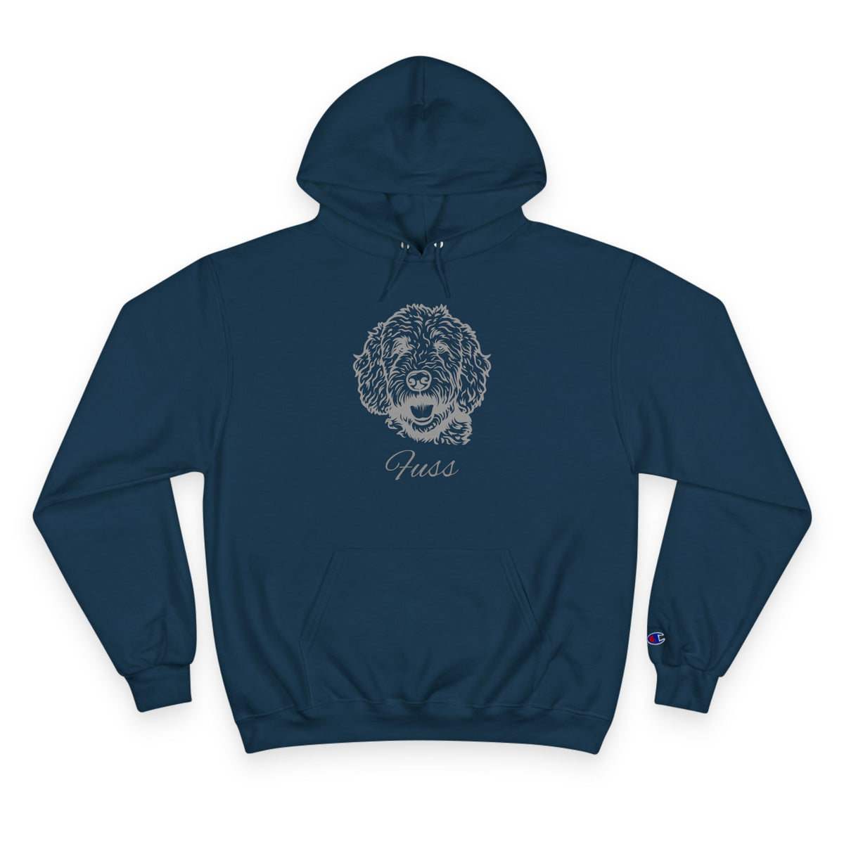 Groodle - Personalised Champion® Hoodie (Grey Groodle & Personalised Pet Name)