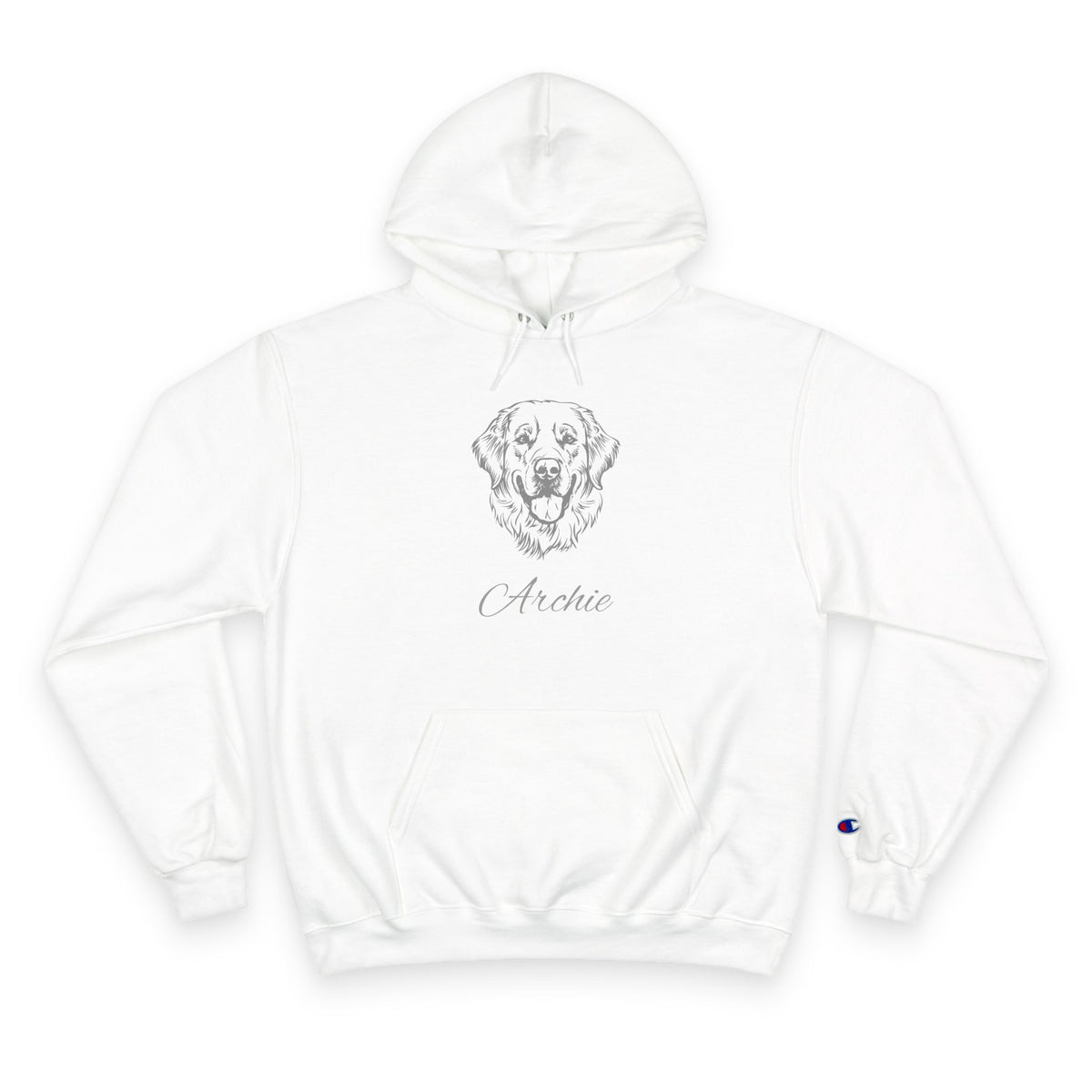 Golden Retriever - Personalised Champion® Hoodie (Grey Golden Retriever & Personalised Pet Name)