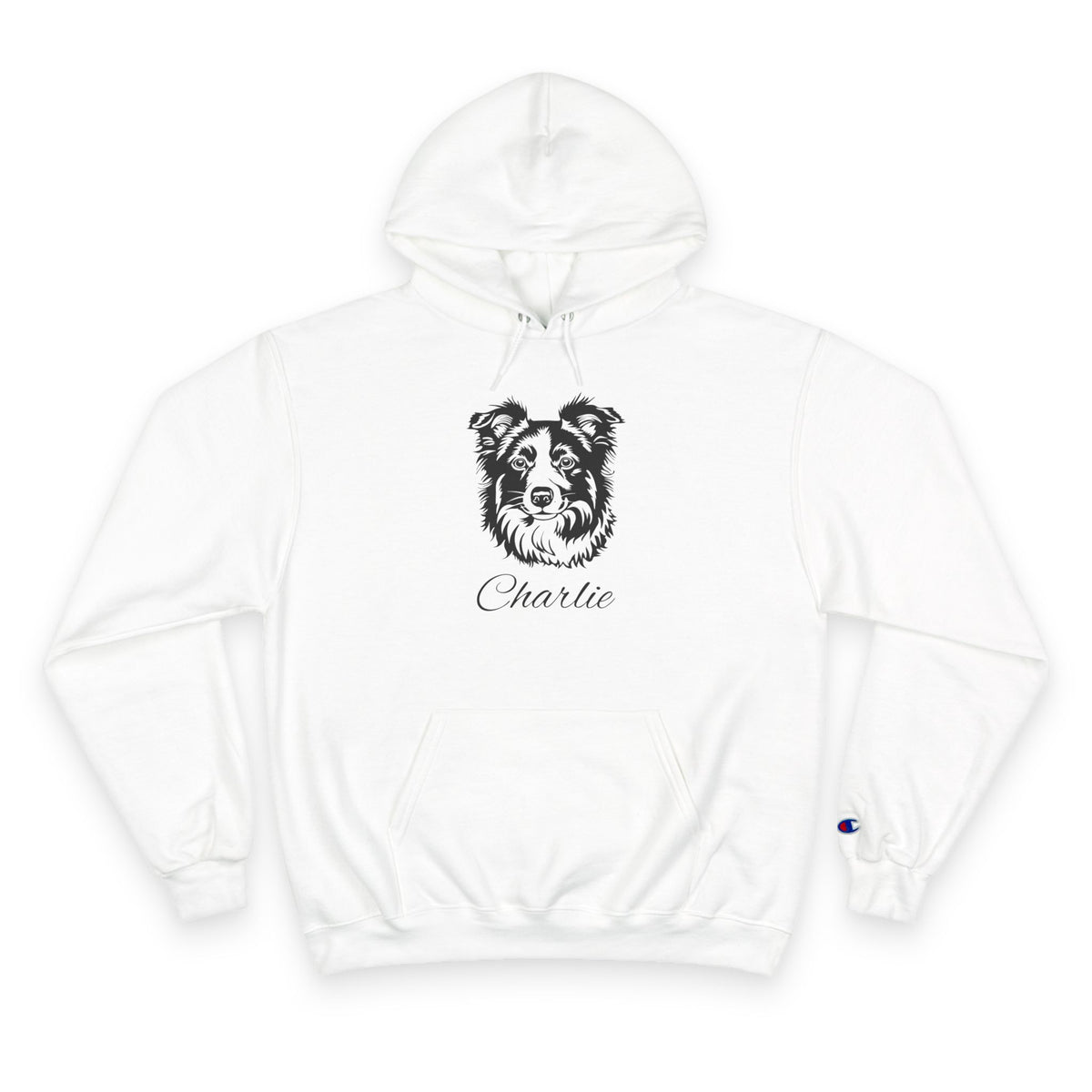 Border Collie  - Personalised Champion® Hoodie (Black Border Collie & Personalised Pet Name)