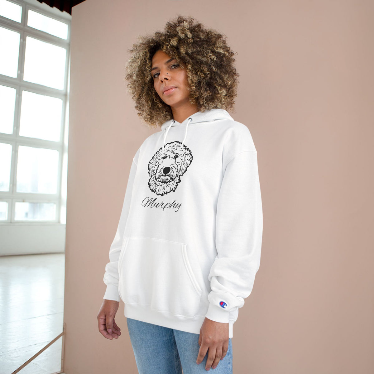 Labradoodle - Personalised Champion® Hoodie (Black Labradoodle & Personalised Pet Name)