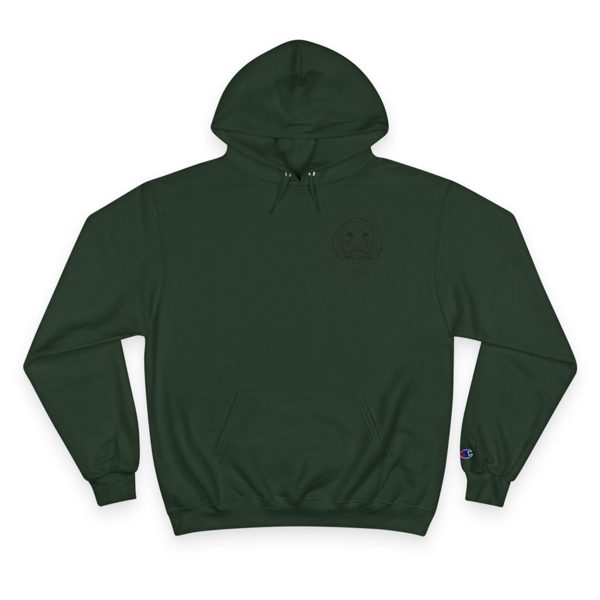 Cavoodle - Personalised Champion® Hoodie (Small Black Cavoodle & Personalised Pet Name)