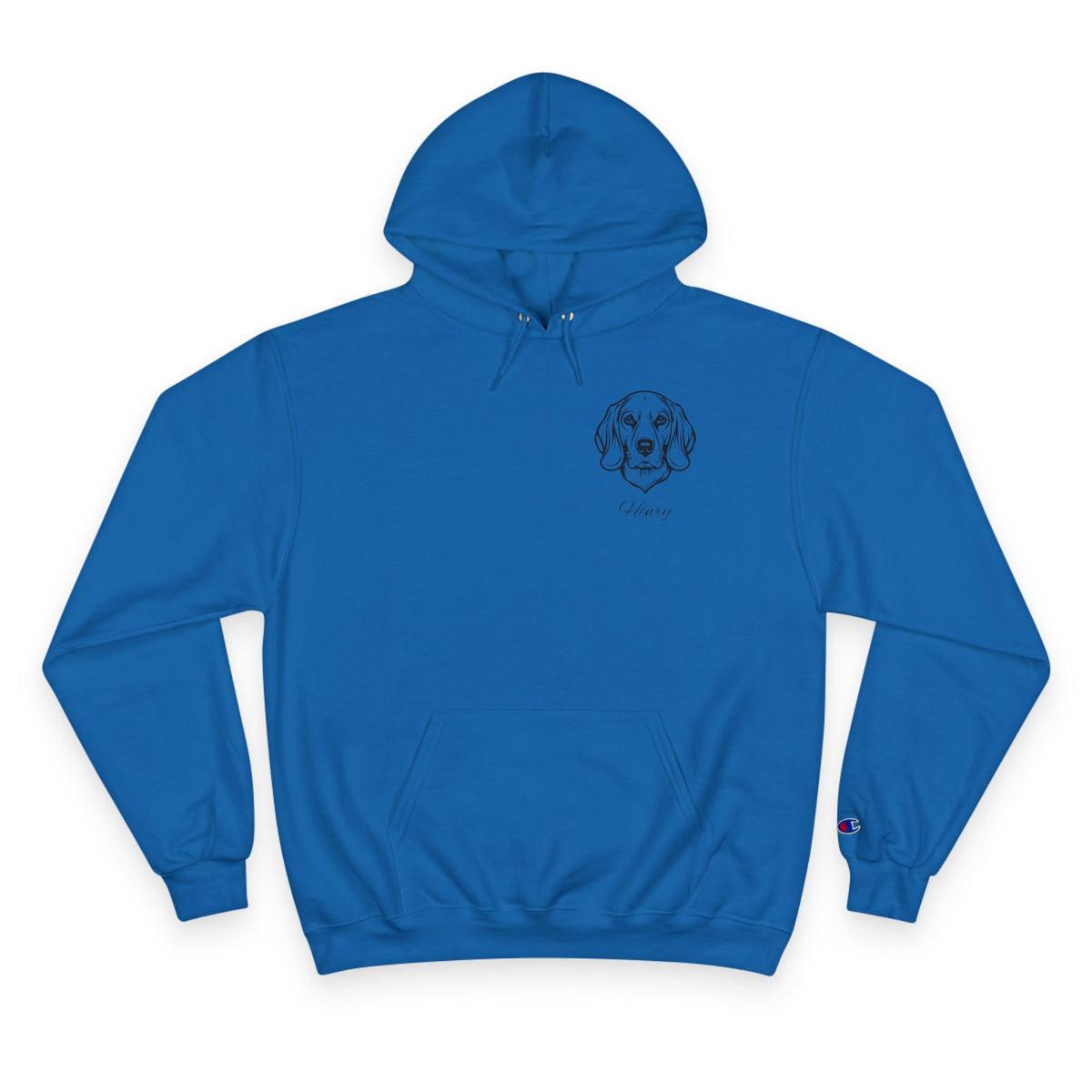 Beagle - Personalised Champion® Hoodie (Small Black Beagle & Personalised Pet Name)