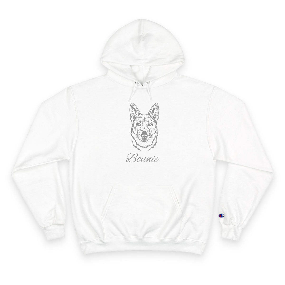 Kelpie - Personalised Champion® Hoodie (Grey Kelpie & Personalised Pet Name)