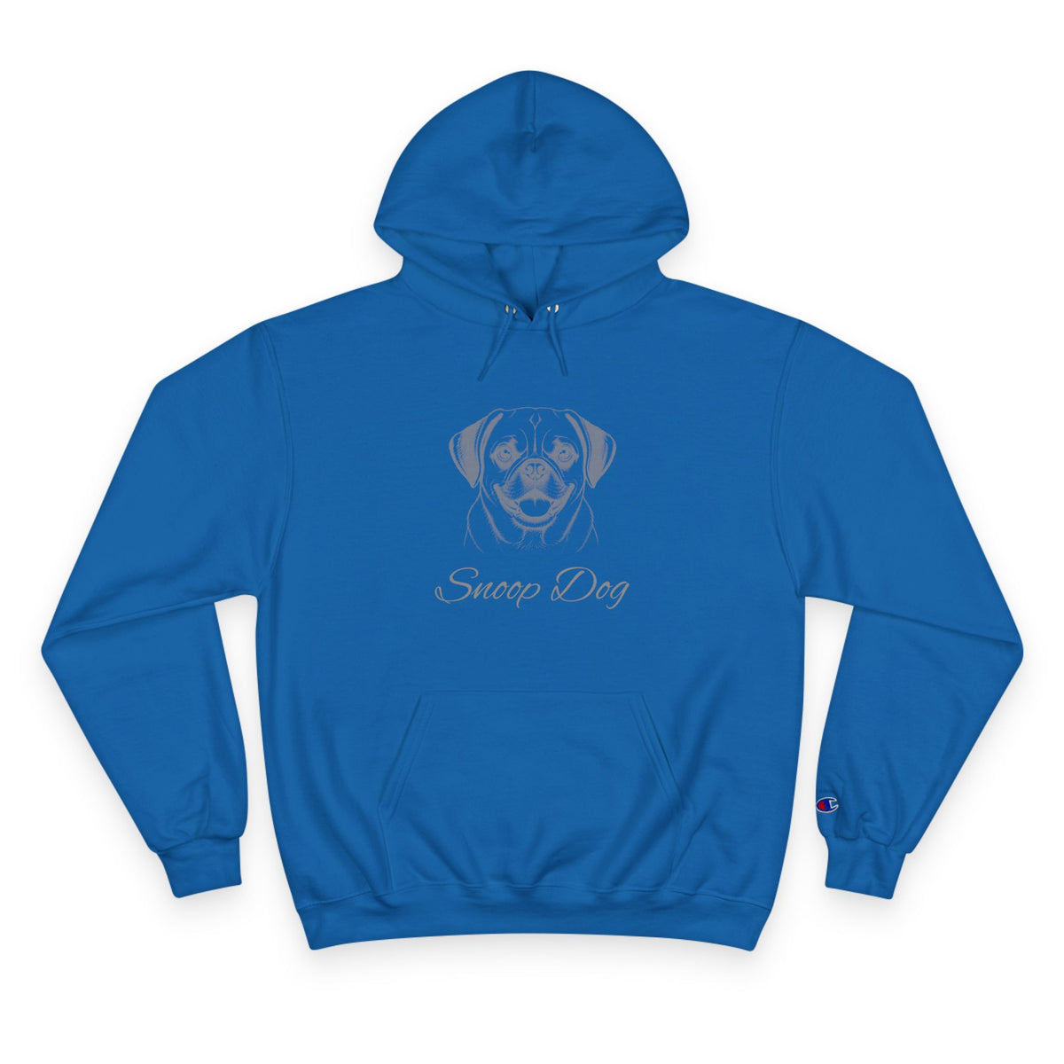 Pugalier - Personalised Champion® Hoodie (Grey Pugalier & Personalised Pet Name)