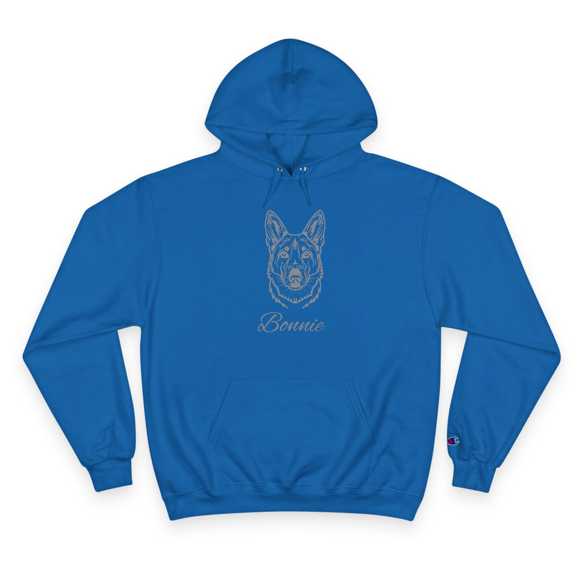 Kelpie - Personalised Champion® Hoodie (Grey Kelpie & Personalised Pet Name)