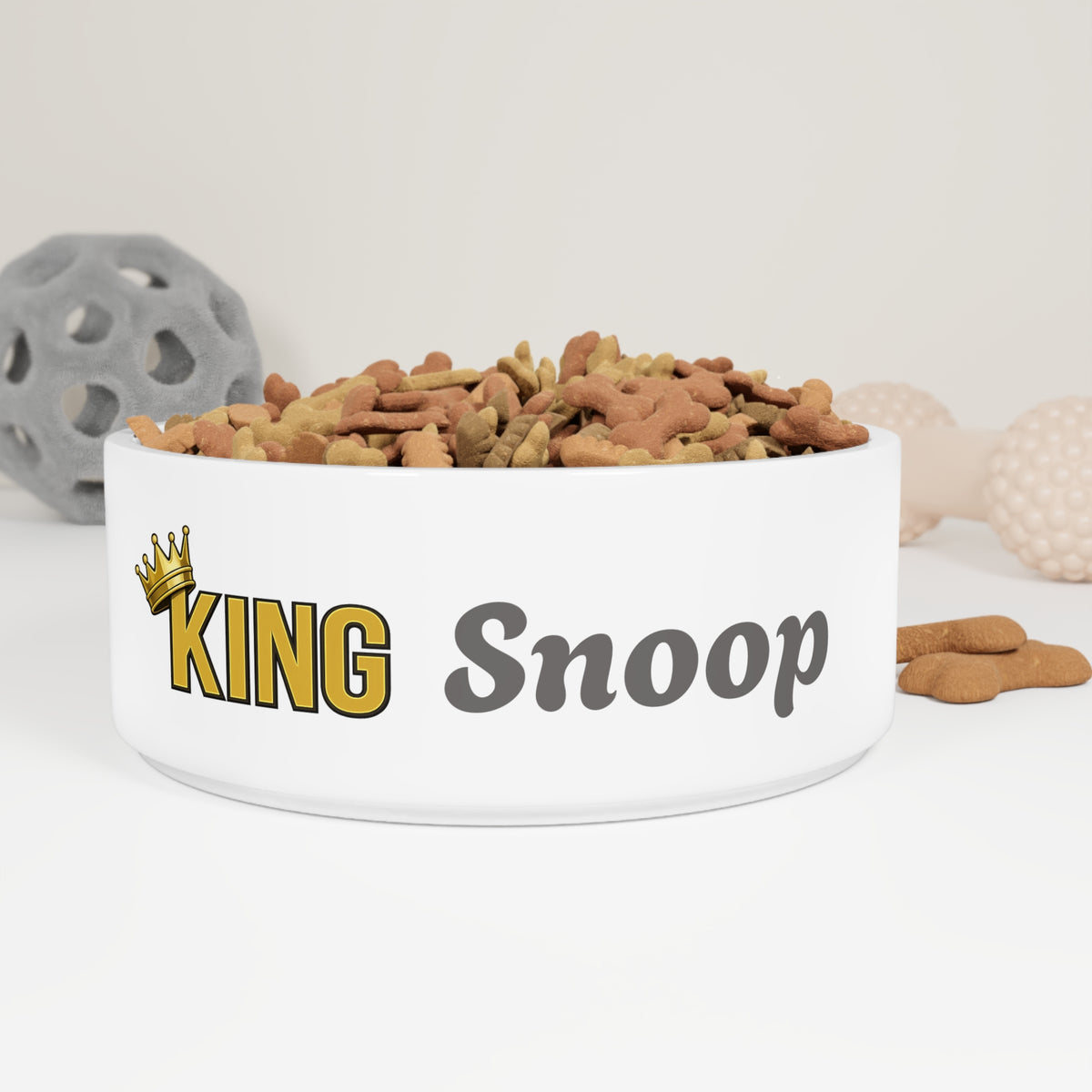 KING Personalised Pet Bowl – White King Range Ceramic Bowl (Pet Name)