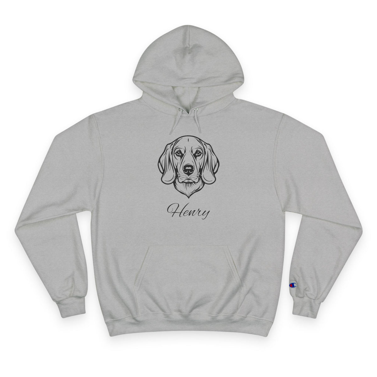 Beagle - Personalised Champion® Hoodie (Black Beagle  & Personalised Pet Name)