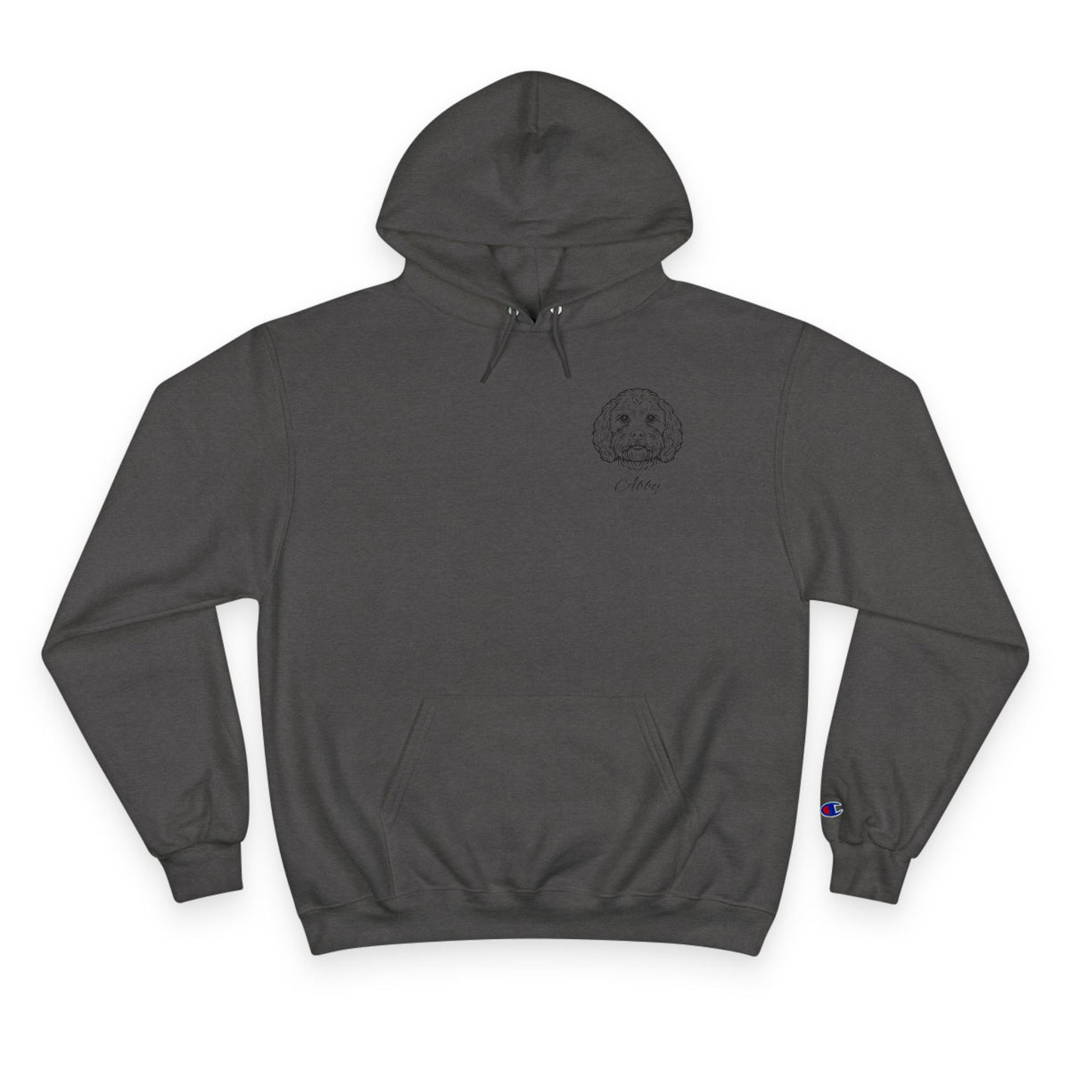 Cavoodle - Personalised Champion® Hoodie (Small Black Cavoodle & Personalised Pet Name)