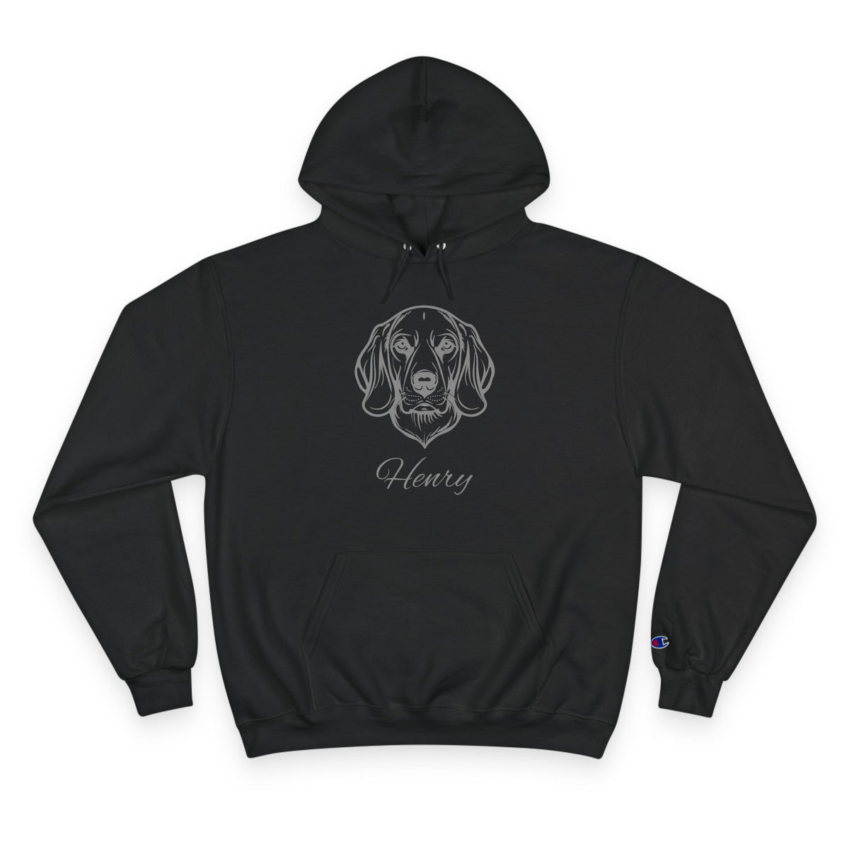 Beagle - Personalised Champion® Hoodie (Grey Beagle & Personalised Pet Name)