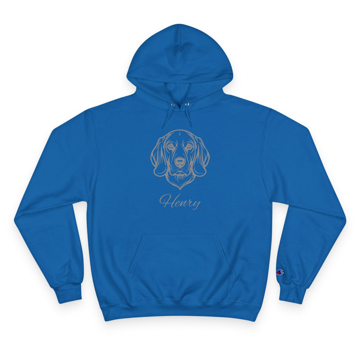 Beagle - Personalised Champion® Hoodie (Grey Beagle & Personalised Pet Name)