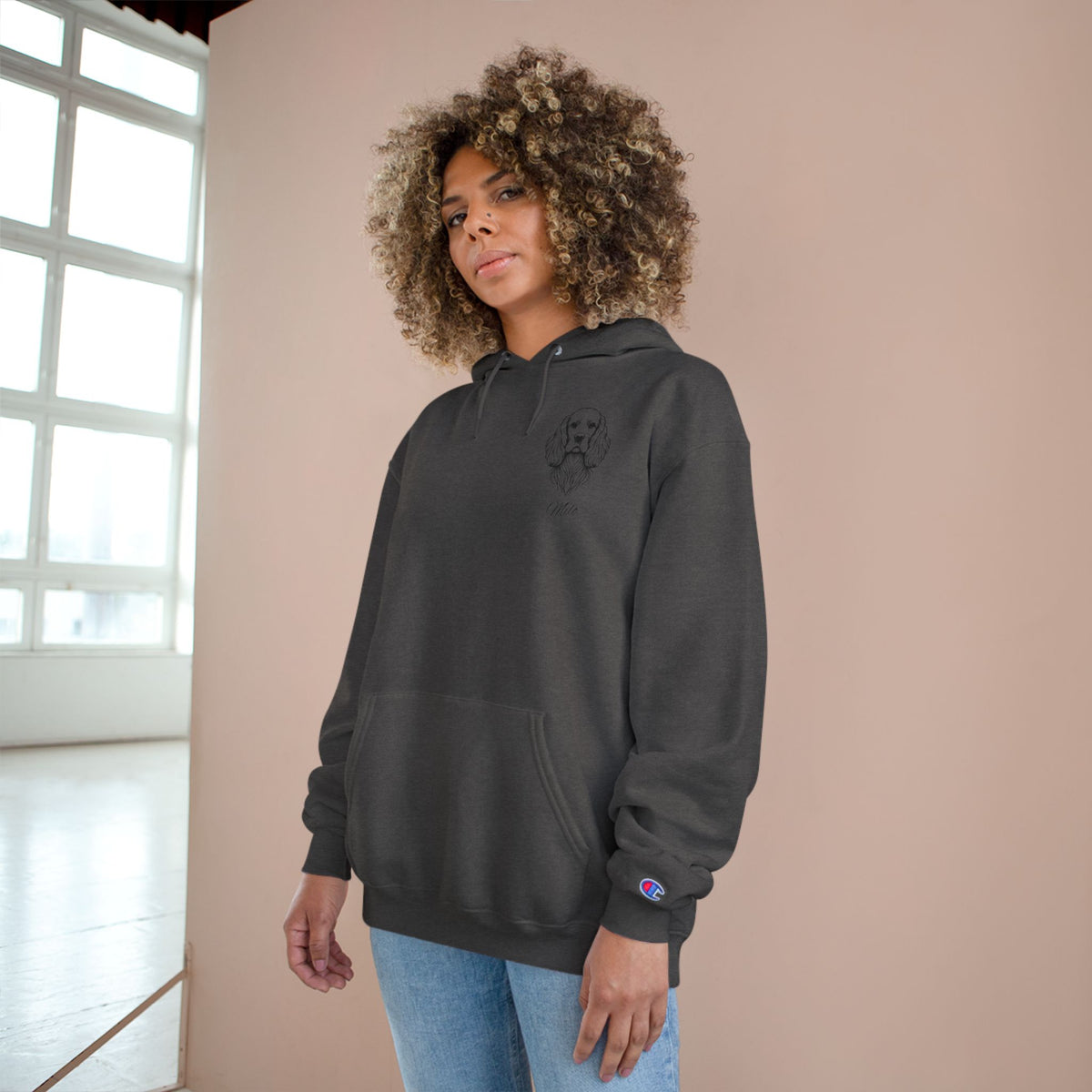 Cocker Spaniel - Personalised Champion® Hoodie (Small Black Cocker Spaniel & Personalised Pet Name)