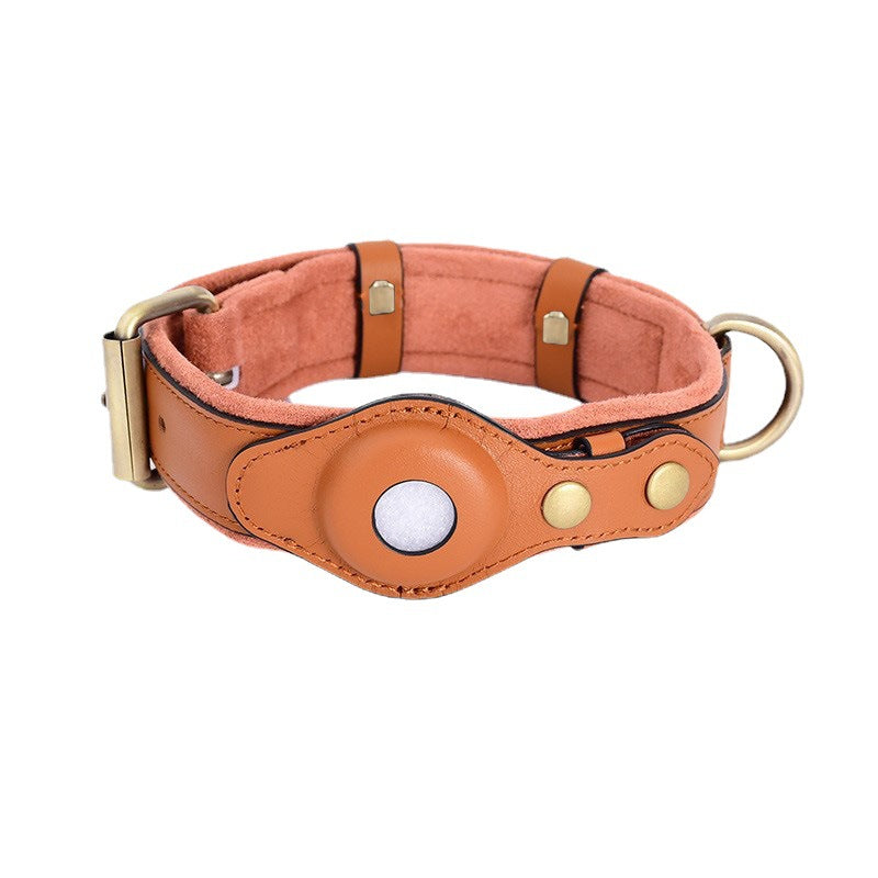 Personalised Premium Leather AirTag Dog Collar (Pet Name & Phone)