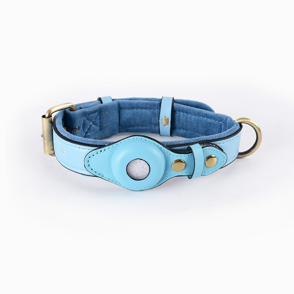 Personalised Premium Leather AirTag Dog Collar (Pet Name & Phone)