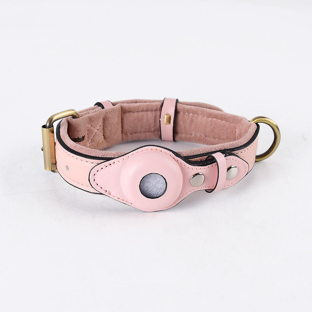 Personalised Premium Leather AirTag Dog Collar (Pet Name & Phone)