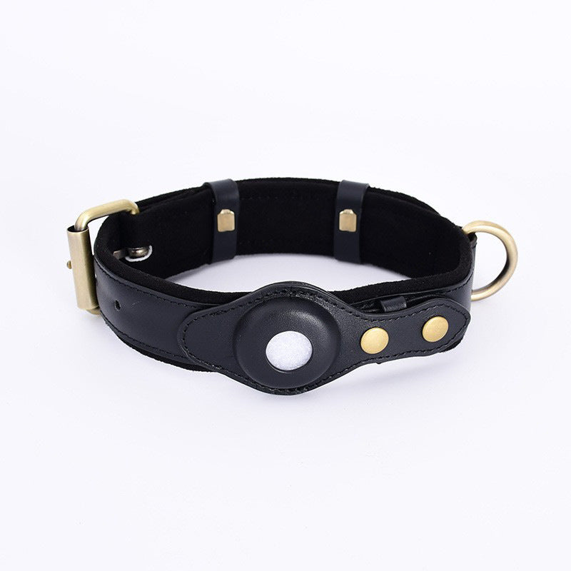 Personalised Premium Leather AirTag Dog Collar (Pet Name & Phone)
