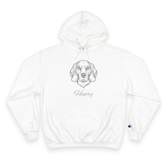 Beagle - Personalised Champion® Hoodie (Grey Beagle & Personalised Pet Name)