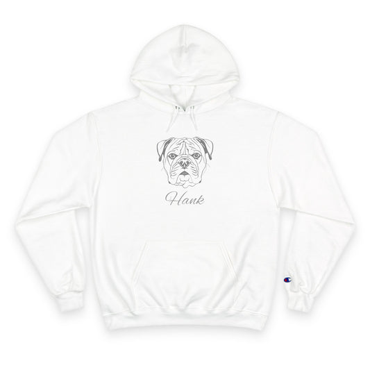 Bulldog - Personalised Champion® Hoodie (Grey Bulldog & Personalised Pet Name)