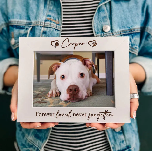 Personalised Pet Memorial Wooden Photo Frame (Pet Name)