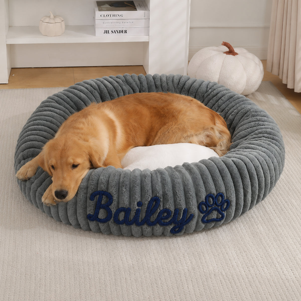 Personalised Embroidered Round Pet Bed (Pet Name)