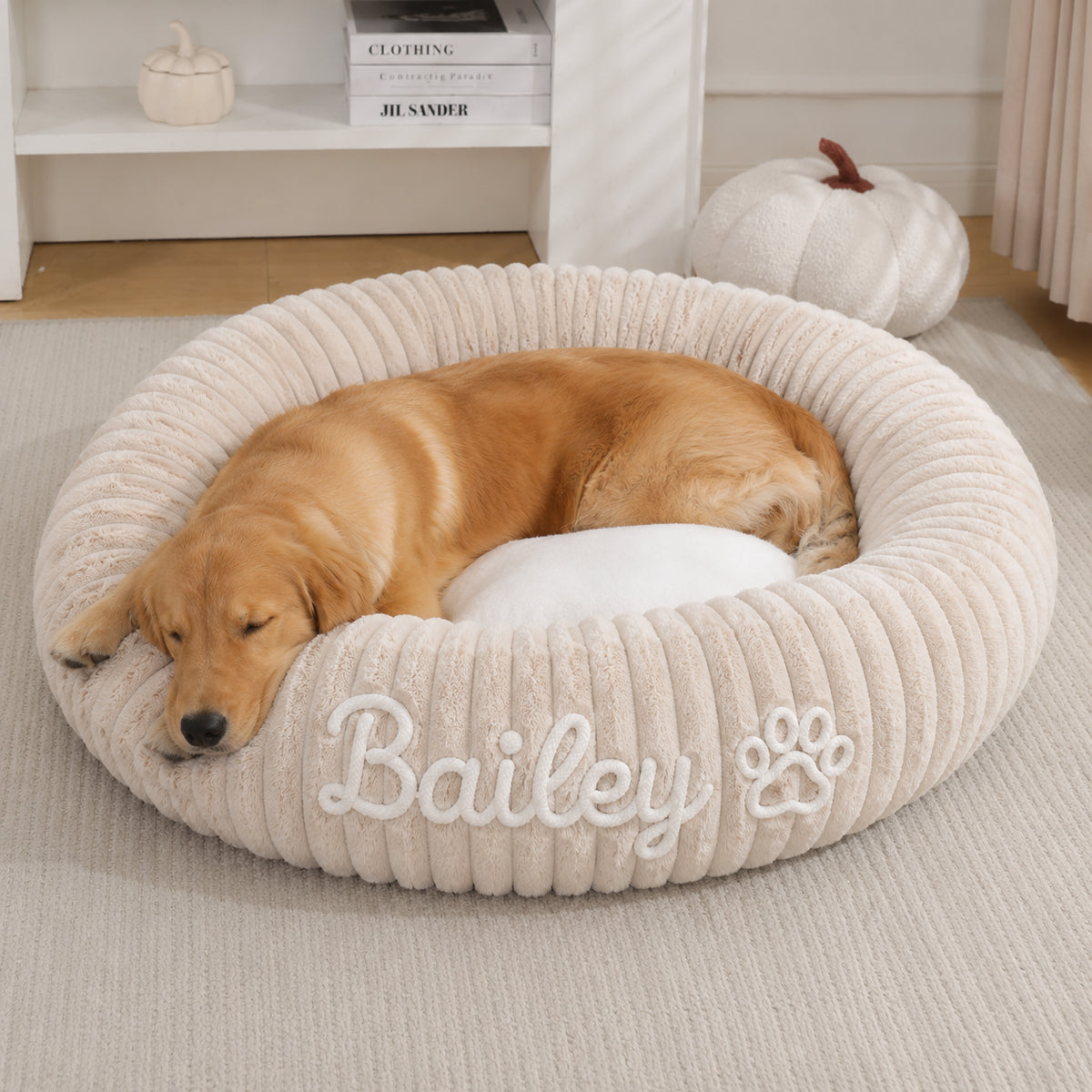 Personalised Embroidered Round Pet Bed (Pet Name)