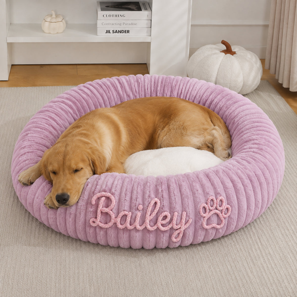 Personalised Embroidered Round Pet Bed (Pet Name)