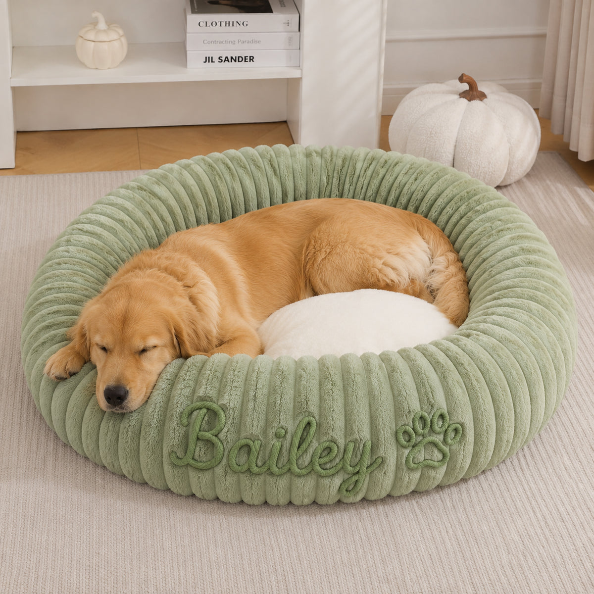 Personalised Embroidered Round Pet Bed (Pet Name)