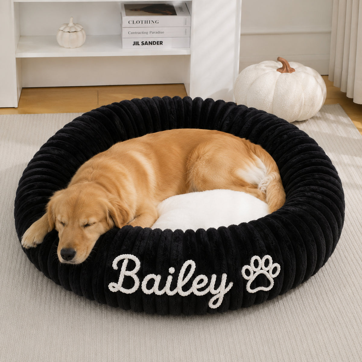 Personalised Embroidered Round Pet Bed (Pet Name)