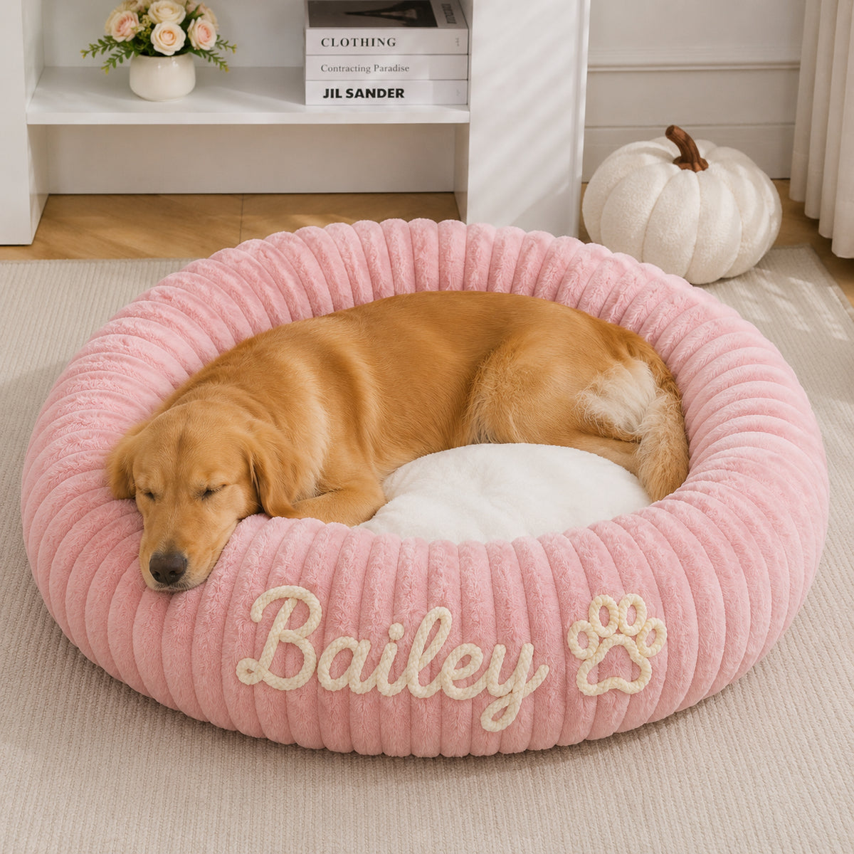 Personalised Embroidered Round Pet Bed (Pet Name)