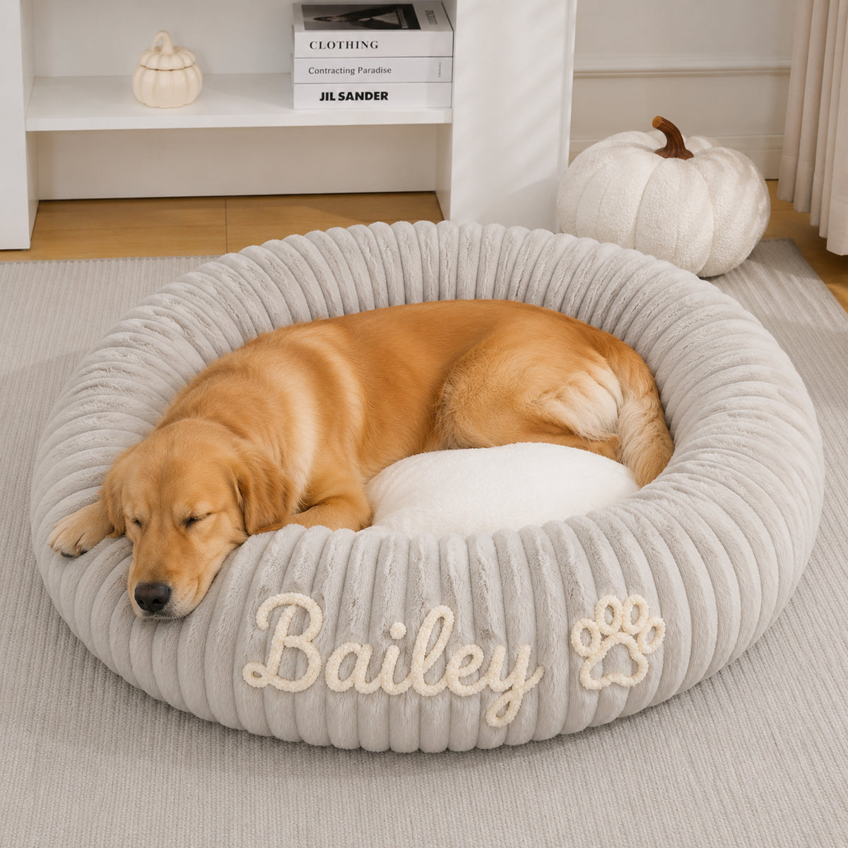 Personalised Embroidered Round Pet Bed (Pet Name)