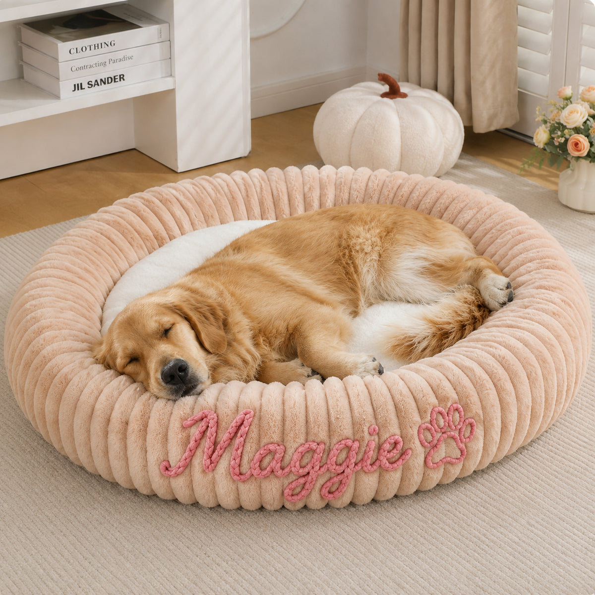 Personalised Embroidered Round Pet Bed (Pet Name)