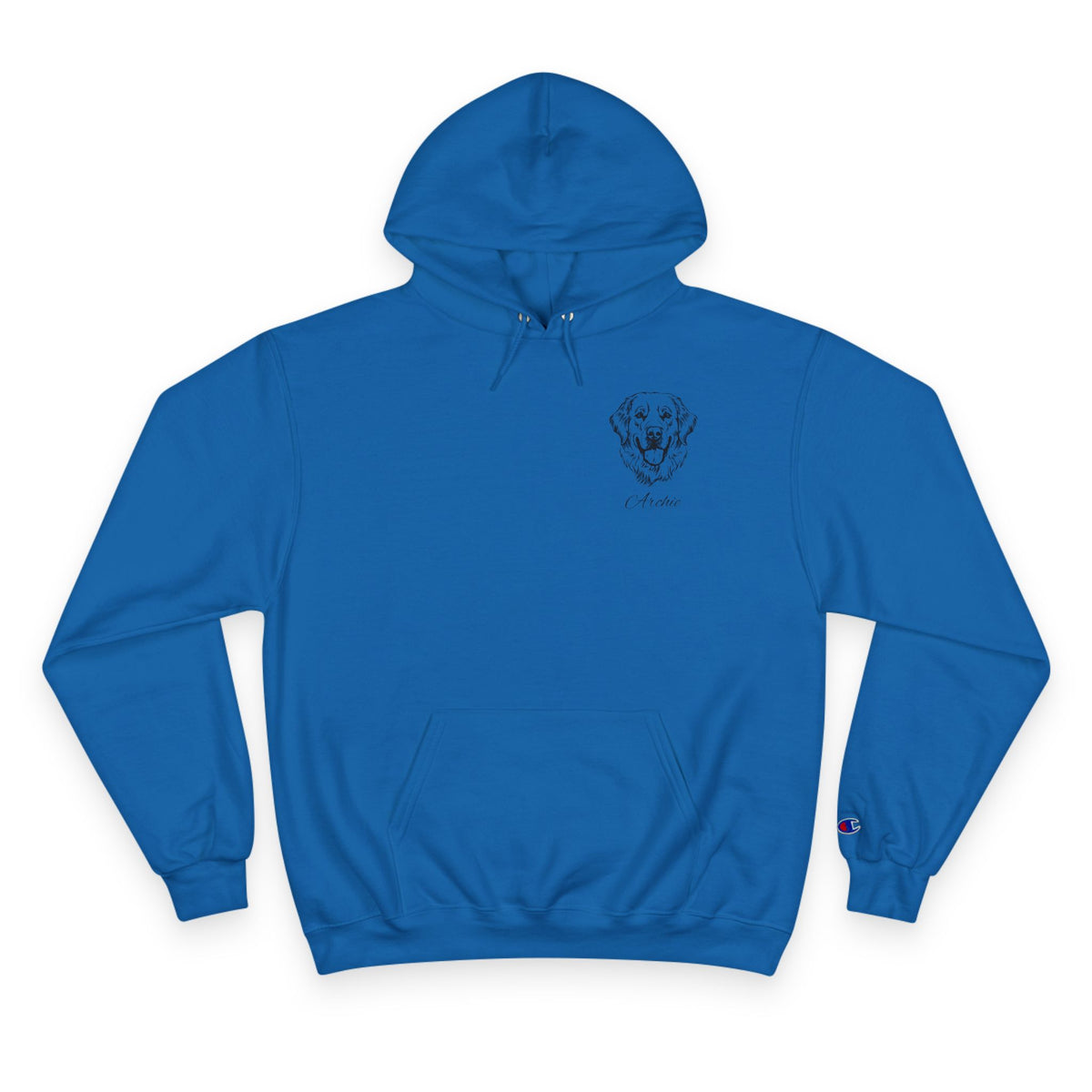Golden Retriever - Personalised Champion® Hoodie (Small Black Golden Retriever & Personalised Pet Name)