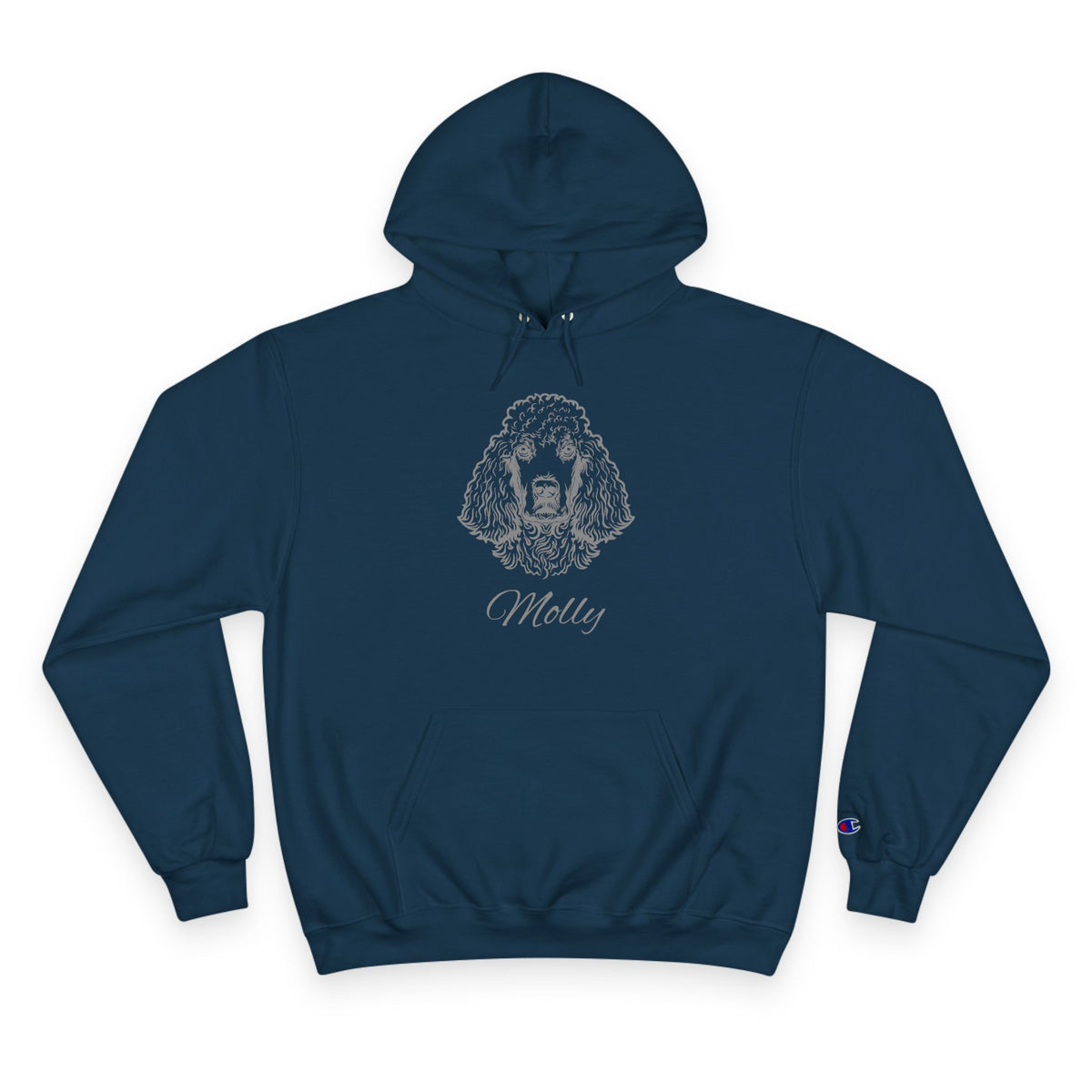 Poodle - Personalised Champion® Hoodie (Grey Poodle & Personalised Pet Name)