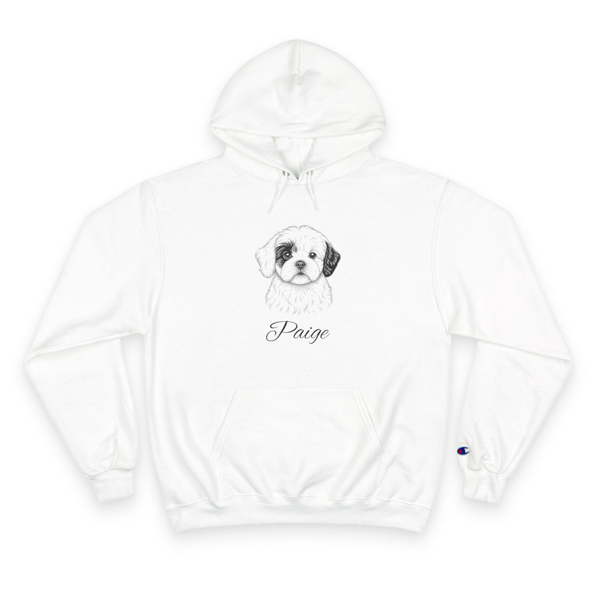Maltese Shih Tzu - Personalised Champion® Hoodie (Black Maltese Shih Tzu & Personalised Pet Name)