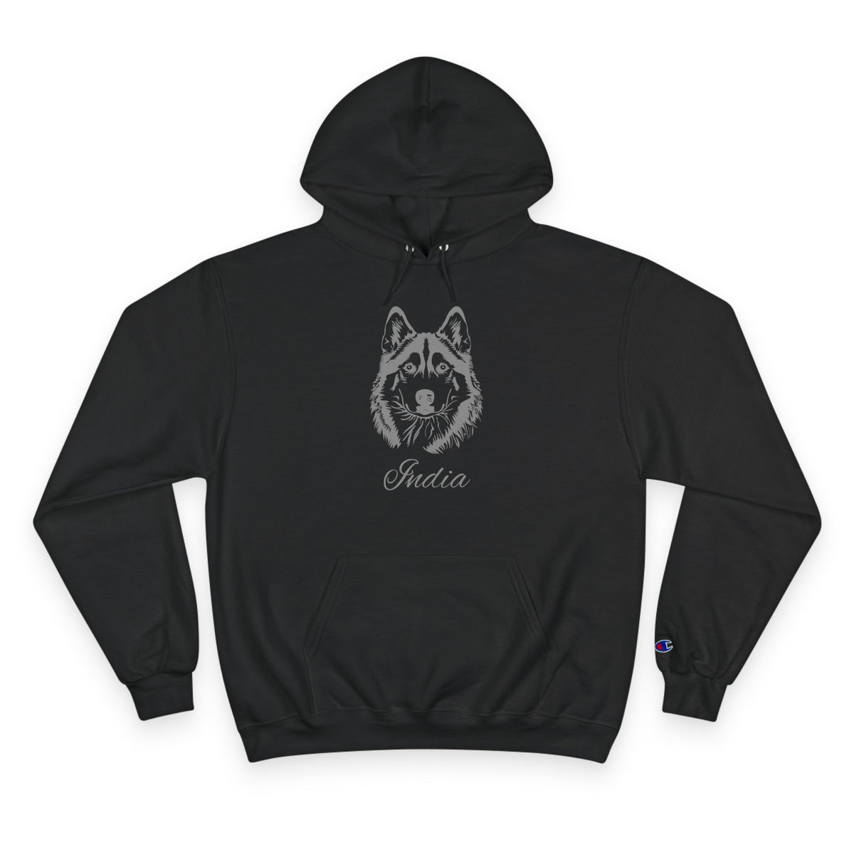 Malamute - Personalised Champion® Hoodie (Grey Malamute & Personalised Pet Name)