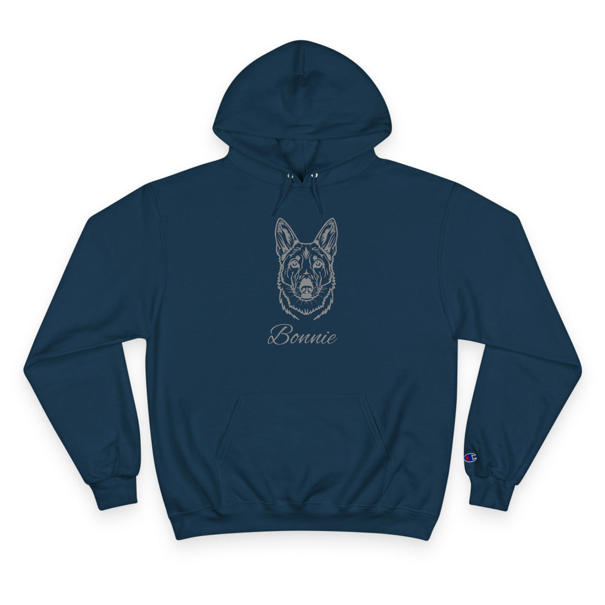 Kelpie - Personalised Champion® Hoodie (Grey Kelpie & Personalised Pet Name)